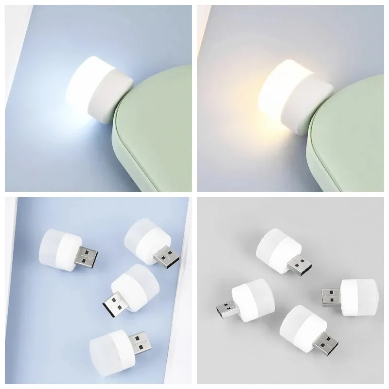 USB Book Light Mini Night Light Bedside Lamp for Children Baby Bedroom Wall Socket Computer Mobile Power Charging