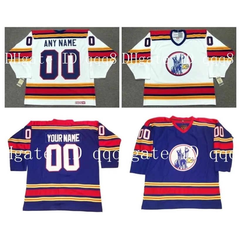 GLA Custom vintage Kansas City Scouts Jerseys Nova Inglaterra Personalização Ice Hóquei Jerseys costuraram qualquer nome Número Tamanho S-xxxxl