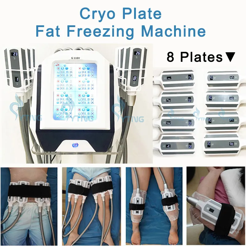 Cryo 패드 기계 Cryolipolysy Slimming Device 8 얼음 패드 조각 지방 동결 신체 조각