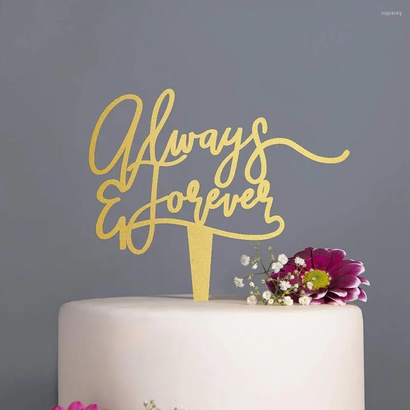 Festivos de suprimentos para sempre sempre bolo de casamento topper decoração personalizada para festa de aniversário de noivado espelho de madeira romântica rústica