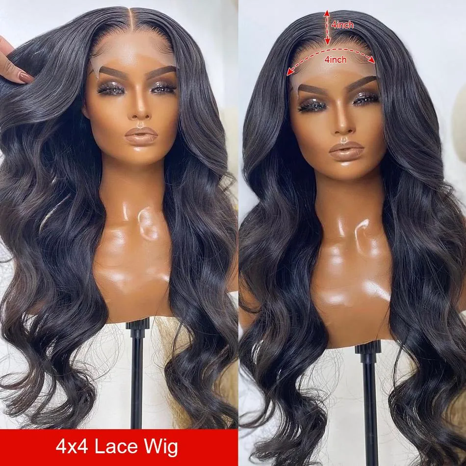 360 250% Vave en vrac Deep 13x6 Lace Lace Front Human Hair Wigs for Women Brésilien 4x4 5x5 6x6 Long Curly Fermeure Wig avec pour bébé