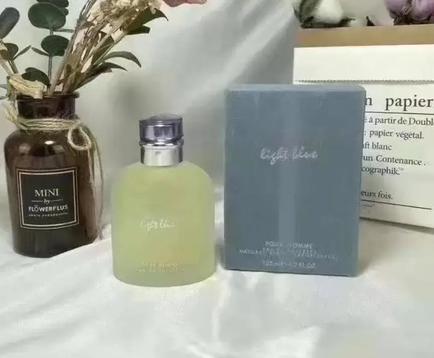 Fragrância de perfume masculino azul claro mais quente para homens 100ml EDP EAU De Parfum Spray Parfum Designer Colônia Perfumes Fragrâncias agradáveis de longa duração Dropship