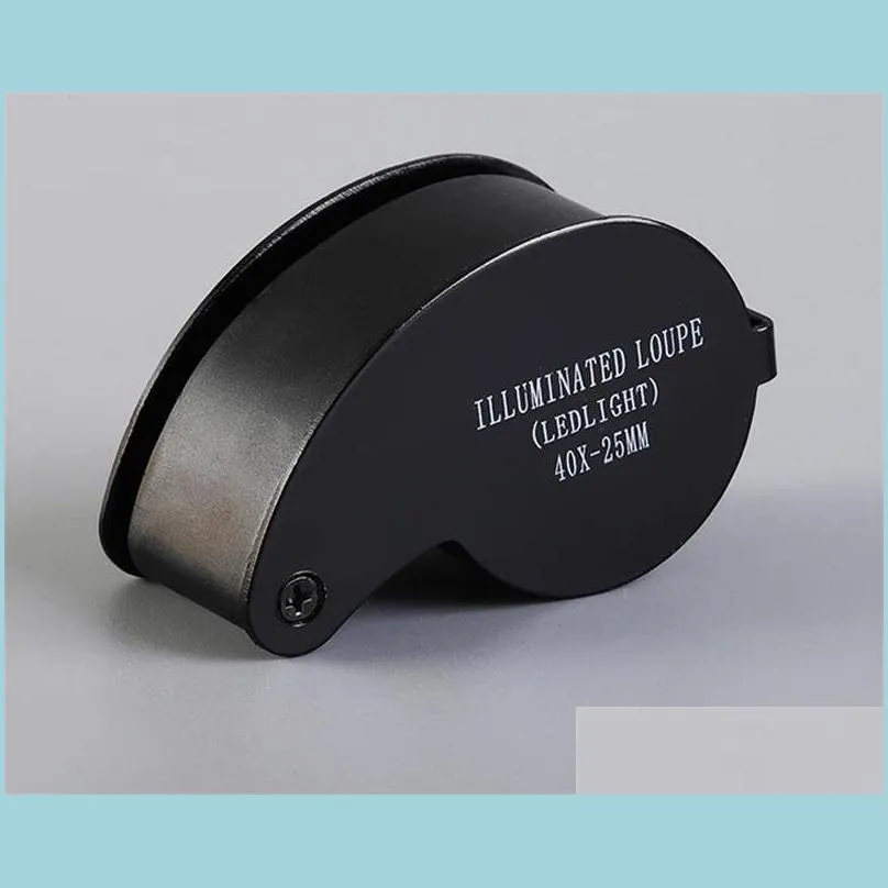 Portable 40X Folding Magnifier Loupe With LED Light For Jewelry From Dh