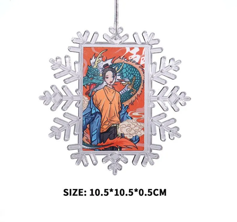 Sublimation Blank Christmas Pendants Ornaments Thermal Transfer Printing Blanks Snowflake Shape Charms For Xmas Decoration