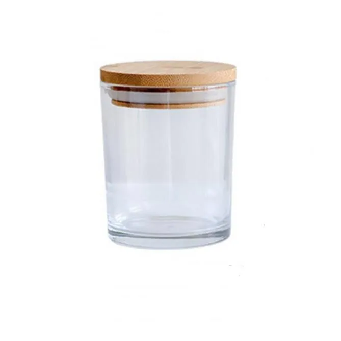 DIY Sublimation 6oz Tumbler Glass Can With Bamboo Lid Candle Jar Food Storage Container Clear Frosted Home Kitchen Supplies Portable SN4885