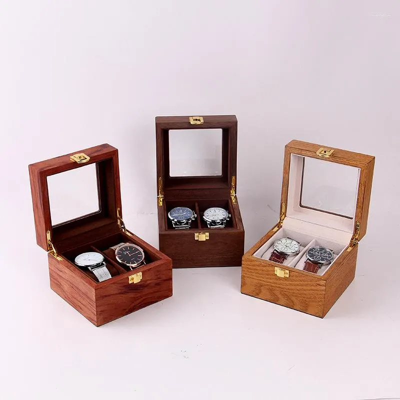 Watch Boxes 2/3 Slots Wooden Display Box Storage Top Fashion Packaging Gift Jewelry