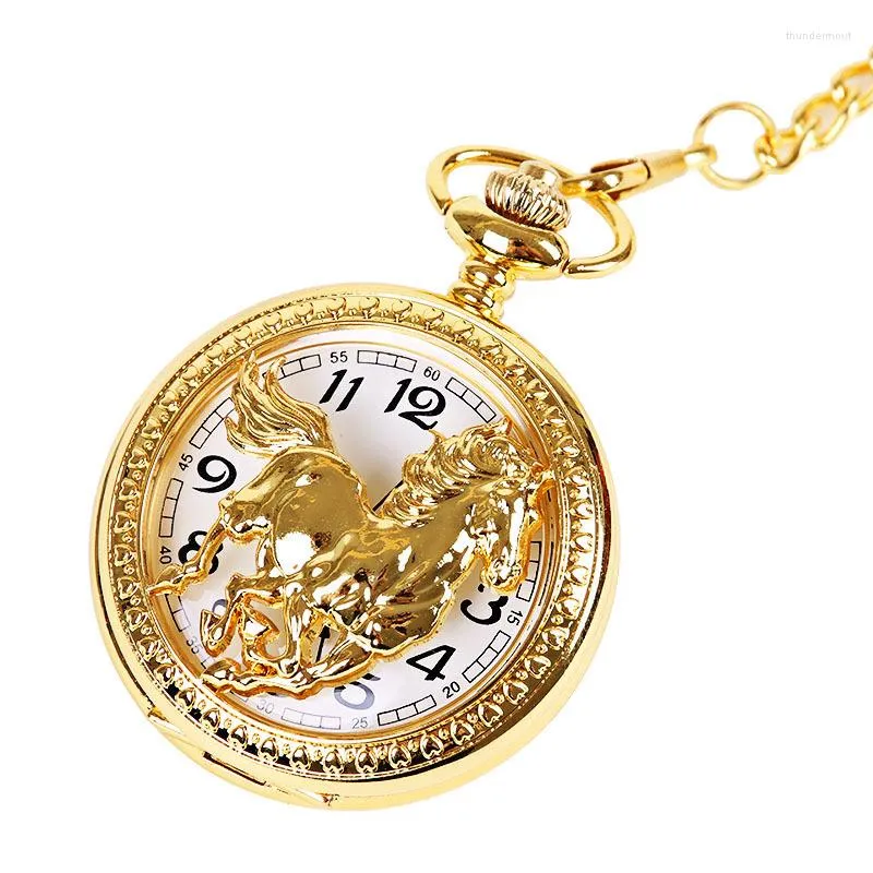 Montres de poche Vintage lisse montre Steampunk femmes homme collier pendentif avec chaîne horloge cadeau de noël charme or Quartz