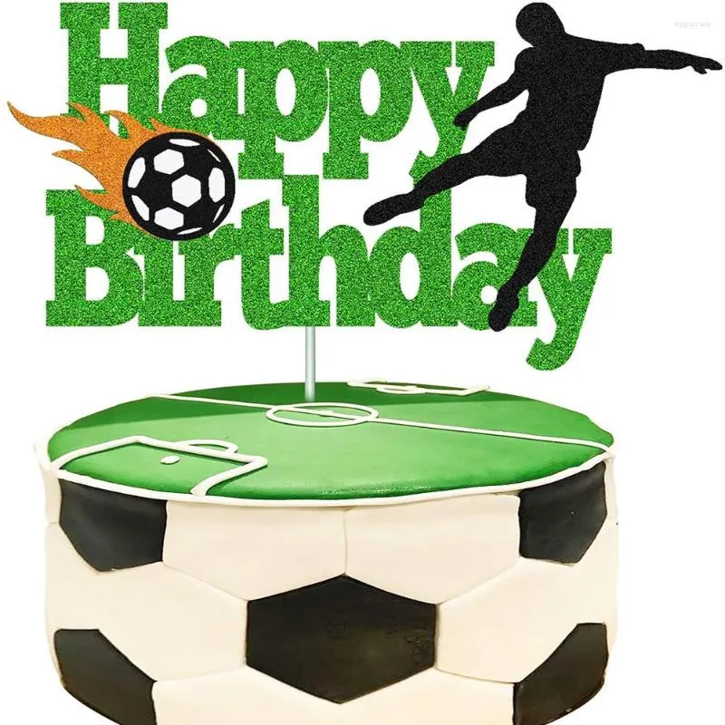 Forniture festive Kid Baby Boy Favore Football Party Cake Topper Decor per ornamenti Accessori Compleanno Cupcake di carta