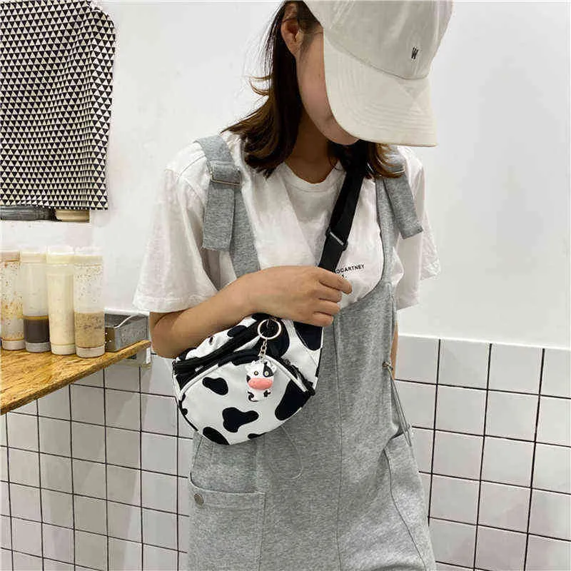 Women Milk Cow Print Bag Bag Fanny Pouch Pouch Sport Belt Crossbody Crossbody ContaNER Bashdens