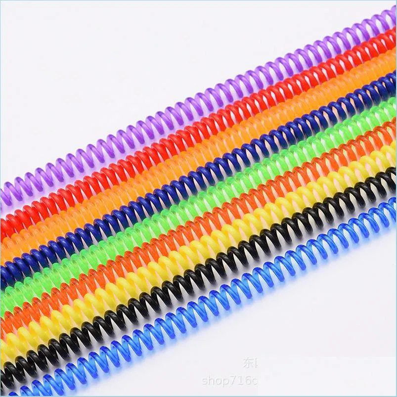 Porte-clés 500pcs Bobine élastique Stretch Tether Porte-clés Anneau pour la pêche Homard Fermoir Crochet Verrouillable Cordon Koord Sleutel Drop Livraison Dhzmt