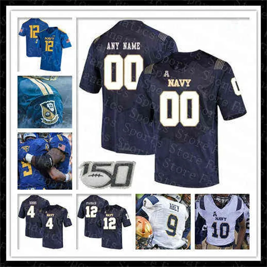 WS American College Football Wear Custom 2021 NCAA Navy Midshipmen College Jersey 축구 Dalen Morris Nelson Smith Mychal Cooper Diego Fagot