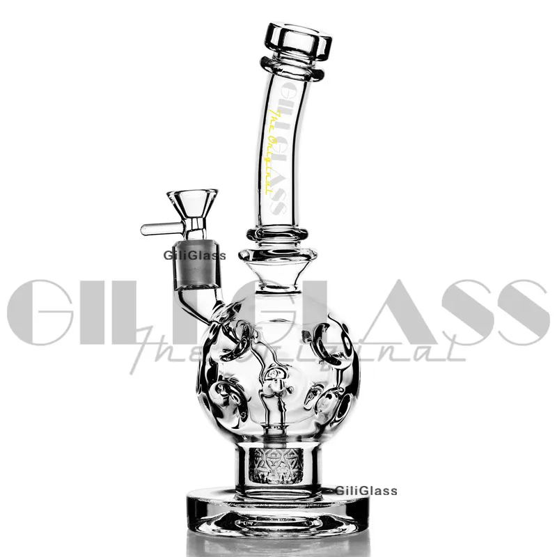 Narghilè da 10,5 pollici Heady Thick Glass Bong Fab Egg Pipa ad acqua Skull Beaker Dab Rig Bong Ball Recycler Vetro Bent Neck con matrice di funghi