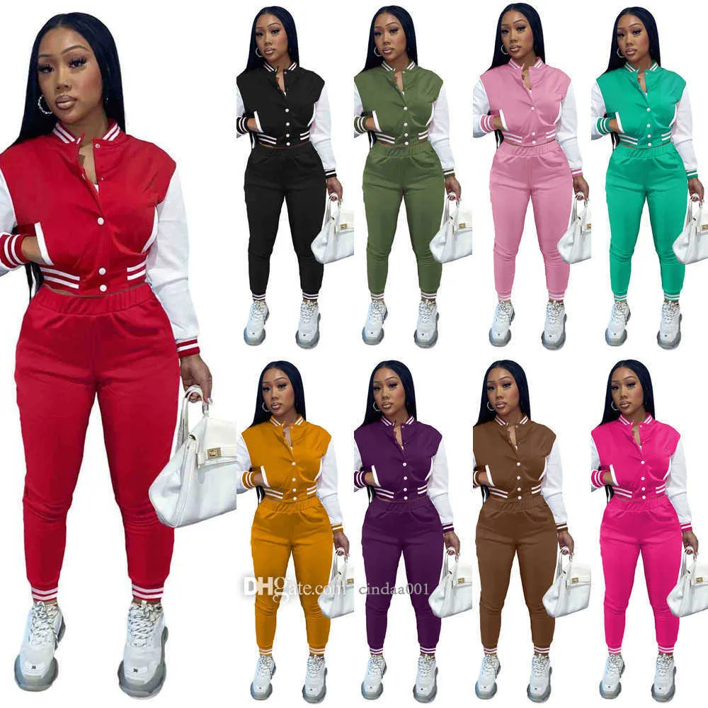 Retail Women Small Size Tracksuits Designer Fall Baseball Uniform Jackets Sweatpants Outfits Sweatsuits Joggers Pants Varsity Suits XS-XXL