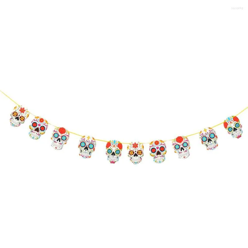 Party Decoration 1Pc Day Of The Dead Bunting Hanging Flag Printing Pendant