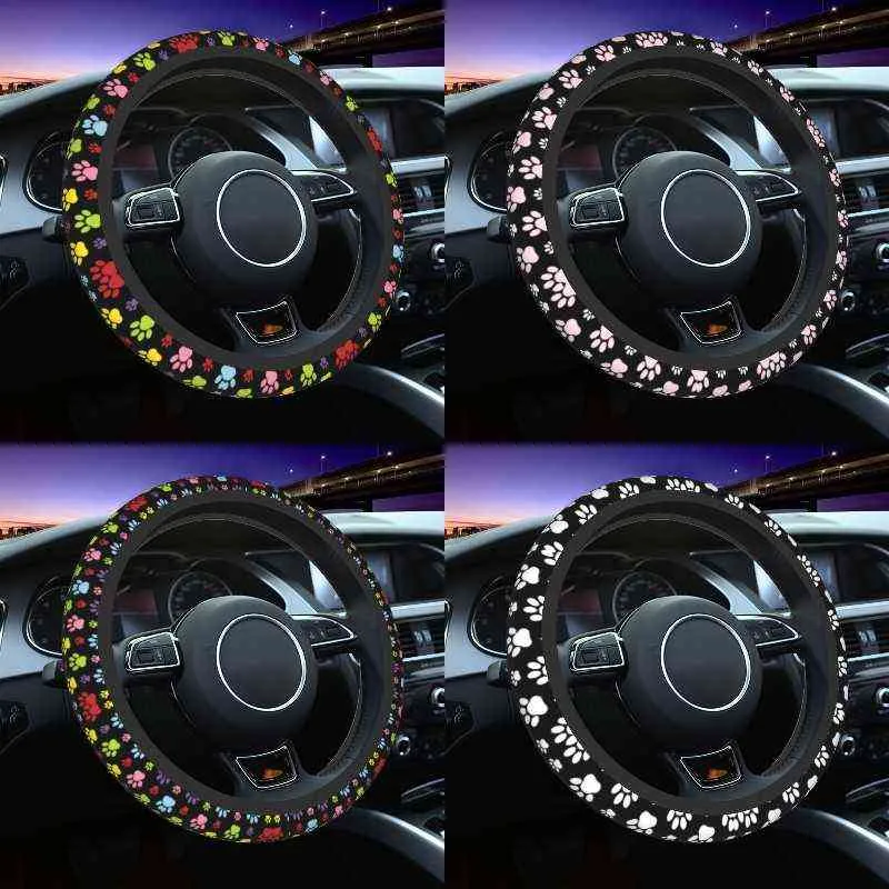 Colorful Legs Pattern Universal Steering Wheel Cover For Suv Dog Leg Soft Car Steering Wheel Cover Protector 15 Inch Car Accessories J220808