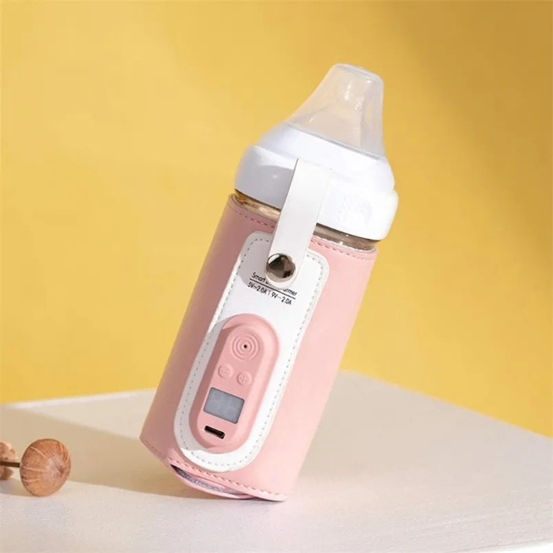 066B USB Baby Bottle Warmer Portable Travel Milk Warmer Infant Feeding Bottle Heating Cover Insulation Thermostat Food Heater 220920