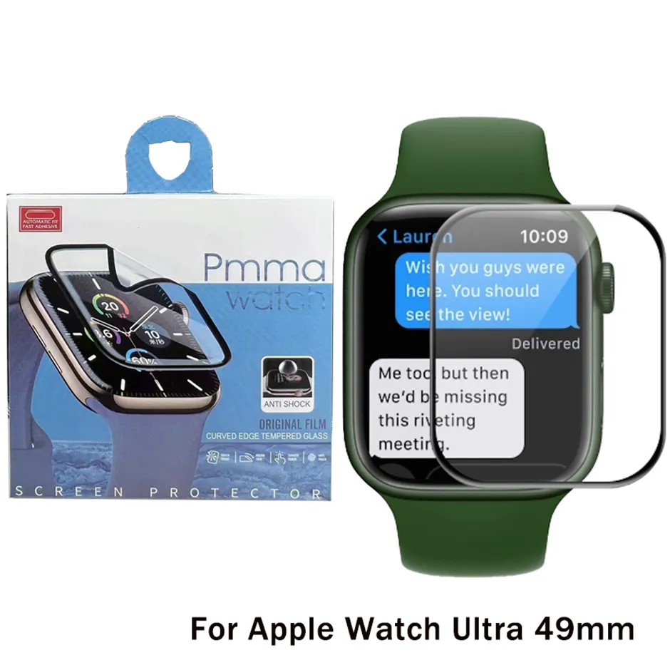 Apple Watch Iwatch S8 Ultra 49mm S7 S6 S6 S5 S5 S4 41 45 40 44 38 42 Full Cover 소프트 TPU 스크린 필름 소매 패키지의 스크린 필름 보호