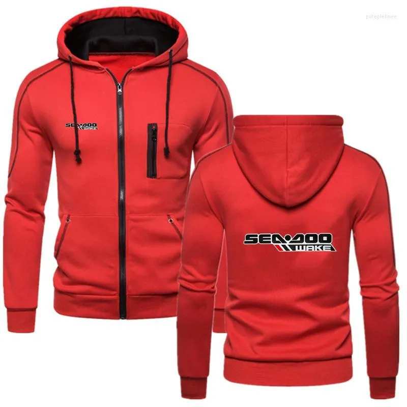 Sweats à capuche pour hommes Sweatshirts pour hommes 2022 coton Sea Doo Seadoo Moto Logo Mode Confortable Zipper Fitness Solid College Style Tops Long