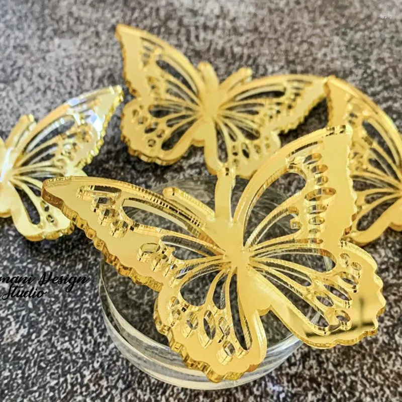 Festive Supplies 10PCS/BAG Acrylic Butterfly Cake Decoration Party Favors Wedding Happy Birthday Topper Decorating Home Decor