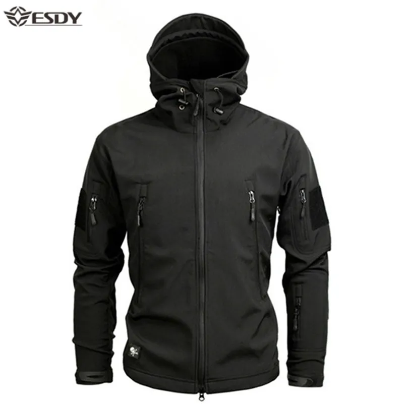 Giacche da uomo Shark Soft Shell Giacca tattica militare da uomo Giacca a vento calda impermeabile US Army Abbigliamento invernale Giacca mimetica da uomo di grandi dimensioni 220919