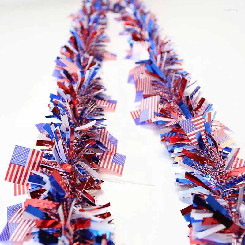 Party Decoration America Independence Day Decorative American Flag Tinsel Garland Banner 4 juli levererar hemväggen