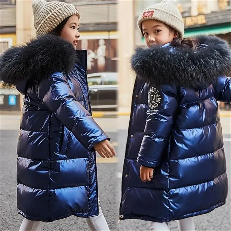 Down Coat -30 Russian Winter Coats For Girls Thick Clothes Snowsuit Jacket Waterproof Outdoor Hooded Coat Teen Boys Kid Parka Jackor 220919