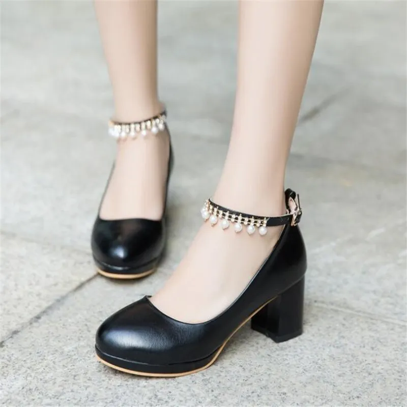 2023 New Miu * Retro French sle Mary Jane Shoes Women High Heels Graceful  Small Leather Shoes Girls Chunky Heel Single Shoes - AliExpress