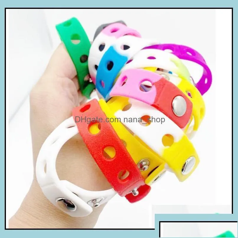 Charm Bracelets Jewelry Soft Sile Sports Bracelet Wristband 18/21Cm Fit Shoe Croc Buckle Accessory Kid Party G Bdehome Otfe2