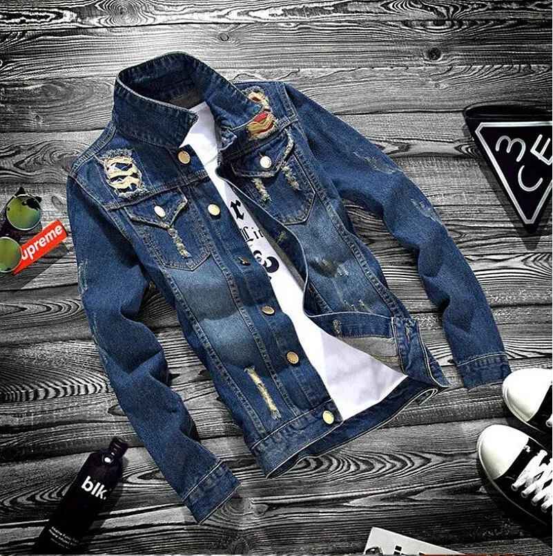 Luxury Bomber Jacket Men Retro Blue Designer Coat Mens Slim Fit