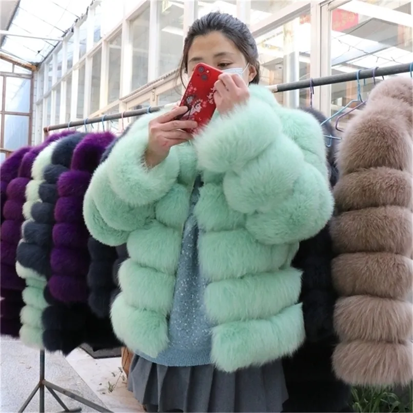 Manteau d'hiver en fausse fourrure pour femmes, manteau réel de haute qualité, naturel avec col, gilet 2 en 1, 220919
