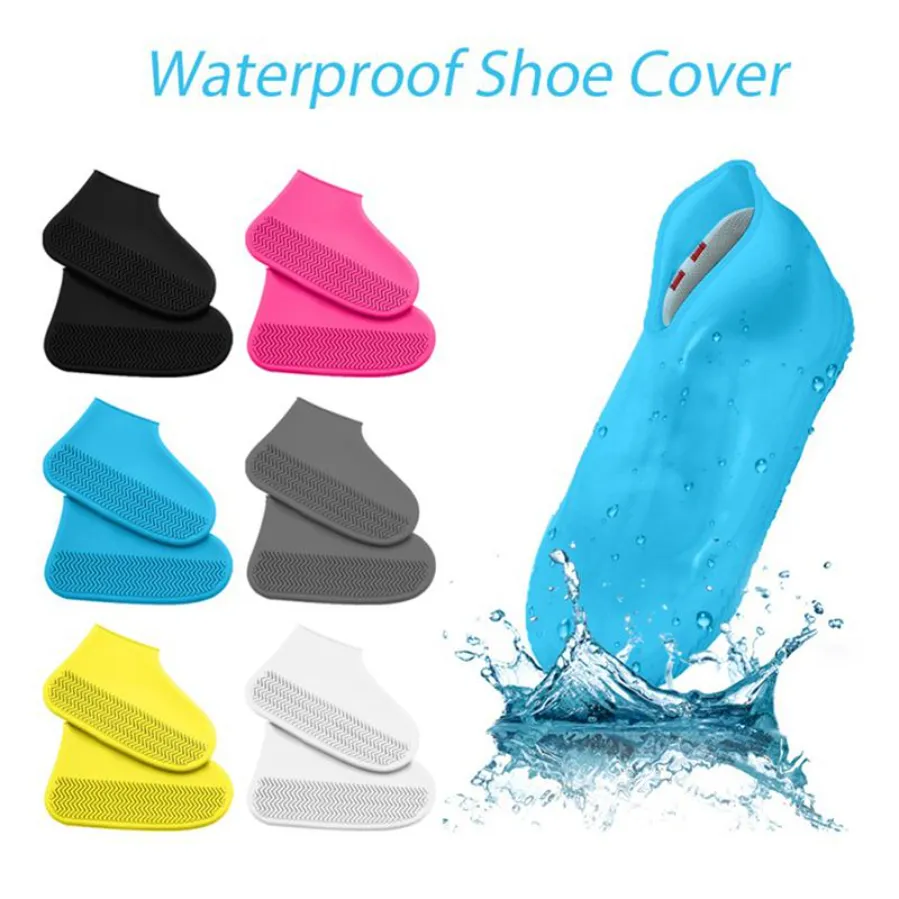 Wodoodporne pokrywę butów Buty materiałowe Buty Protektorów deszczowych buty Silikon Protect for Buty na zewnątrz deszczowe dni kobiety C0920