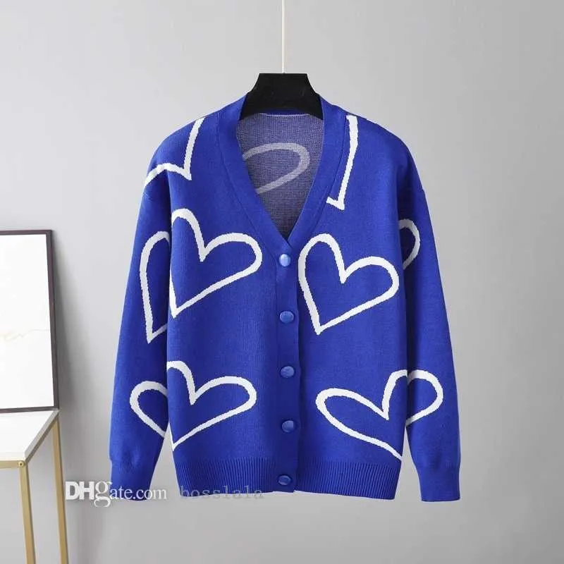 2022 Fall And Winter Womens Sweater Love Short Cardigan Jacket Fashion Designer Coat