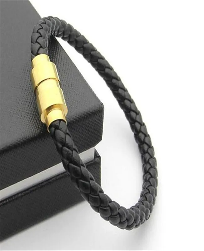 Luxury Designers Leather Bracelets Woven Antique Mens black Charm Bracelets Magnet Women bangles fashion Jewelry