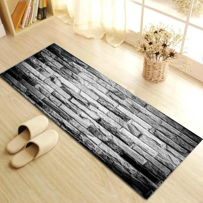 Carpets Cilected 3D Classical Brick Wall Stone Carpet Vintage Floor Mats Bedroom Parlor Mat Crawling Steps Kitchen Bathroom Rug