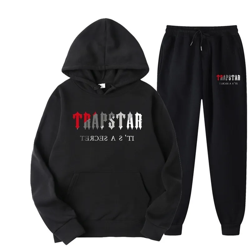 Men's Tracksuits Trapstar Tracksuit Marca impressa Men's Sport 15 Cores quentes Duas peças Pontas de capuz soltas Pontas de jogo de capuz 220919