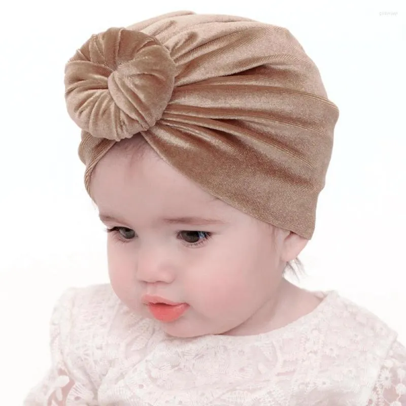 Hair Accessories Baby Girls Knot Turban Hat With Round Ball Center Kids Velvet Caps Children Leopard Beanies Pography Props Birthday Gifts