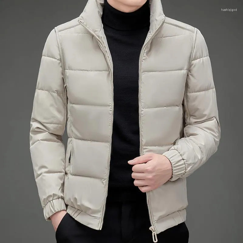Masculino de parkas masculinos outono e inverno de alta qualidade colarinho quente colarinho de algodão curto acolchoado casual