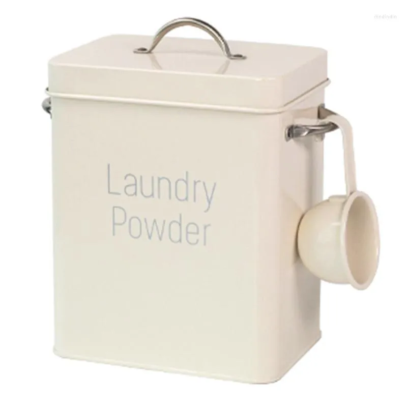 버킷 -Beautiful Powder Laundry Box Scoop White가있는 저장