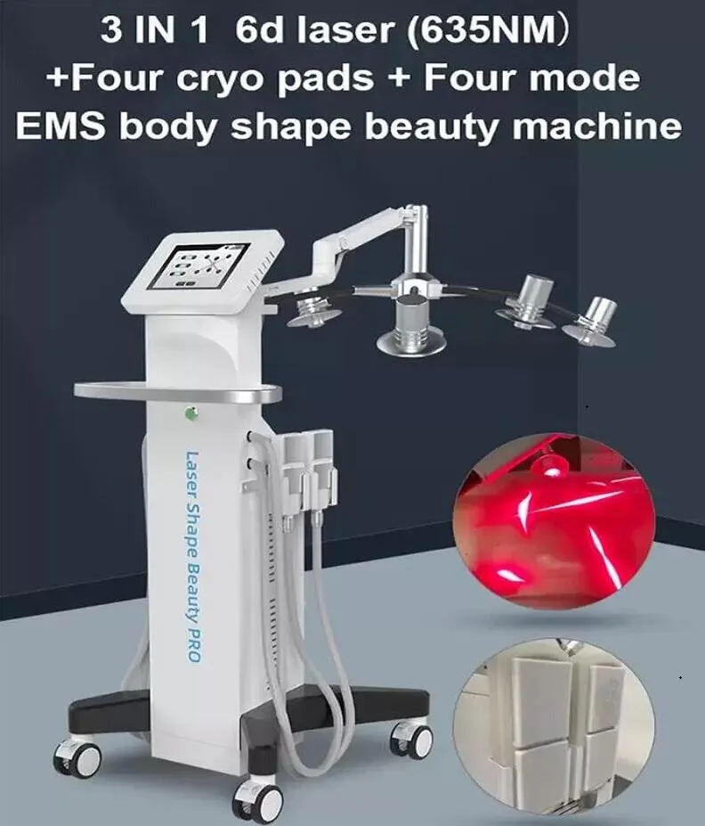 직접 효과 슬리밍 붉은 빛 다이오드 리포 레이저 635nm 기계 EMS 바디 윤곽선 윤곽선 및 피부 강화 손실 된 체중 감량 냉동기 패드 지방 감소 시스템 형태 장비