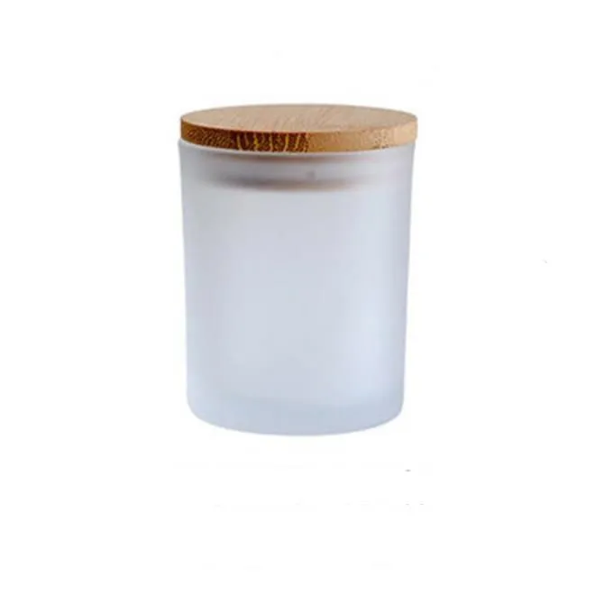 DIY Sublimation 6oz Tumbler Glass Can With Bamboo Lid Candle Jar Food Storage Container Clear Frosted Home Kitchen Supplies Portable SN4885