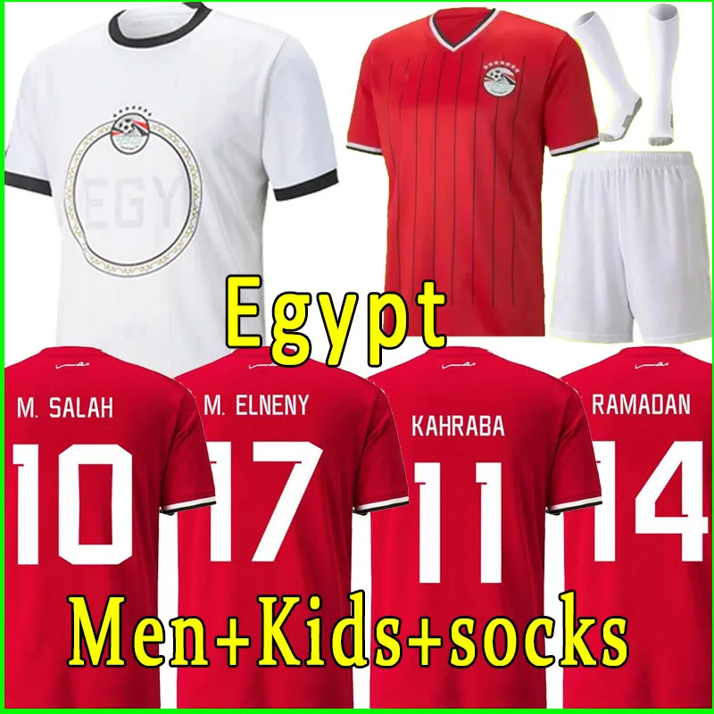 2022 2023 Egypt Home Soccer Jersey Egypt 22 23 10 M.SALAH De Foot Shirt Away A. HEGAZI KAHRABA