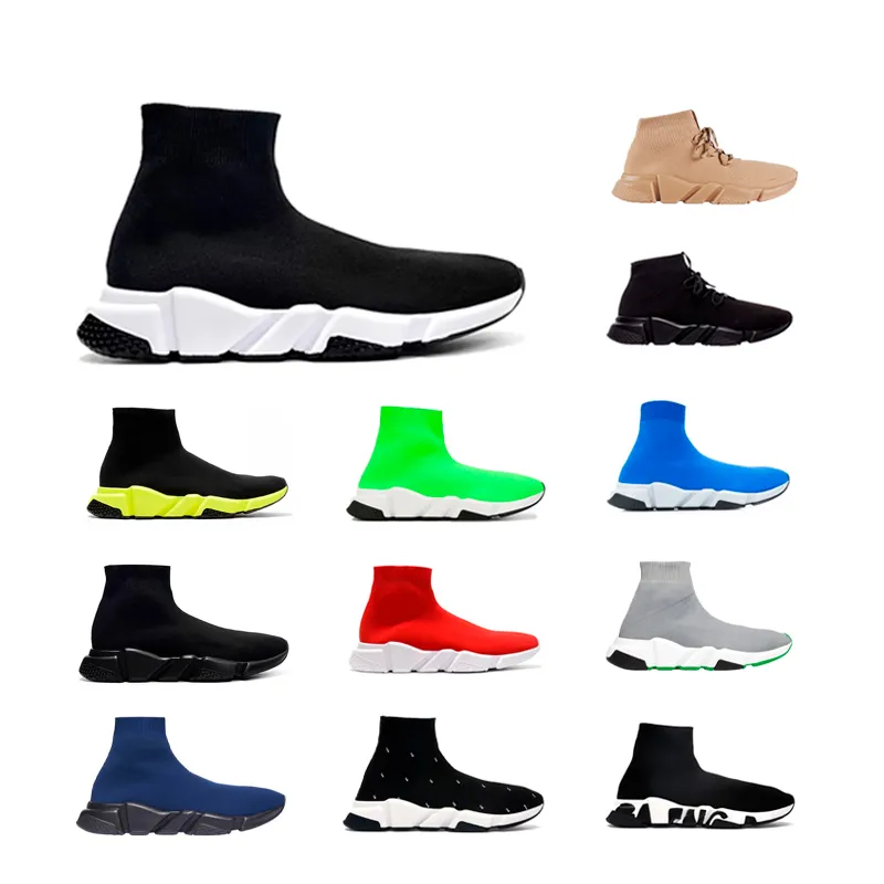 Casual hoogte toenemende trainer schoenen snelheid schoenen vliegen gebreide sokken mannen vrouwen zwart wit rood blauw hoge lage designer sneakers