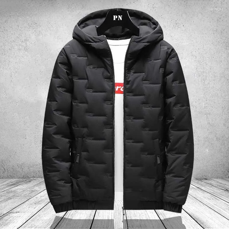 Herrarna Down Men's Parkas Men Winter Coat 2022 blixtlåsficka tjocka jackor manlig mode avslappnad solid streetwear överdimensionerade jackor toppar