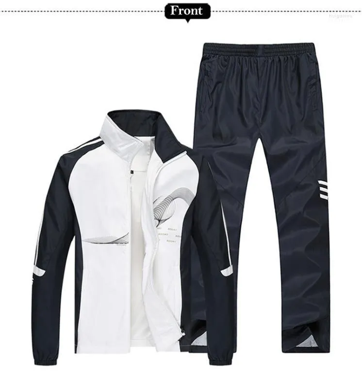 Men's Tracksuits Men's 2022 Spring Running Sets Men Sport Suits Sportswear Set Polyester Fitness Training Gym Cycling Tracksuit Zip