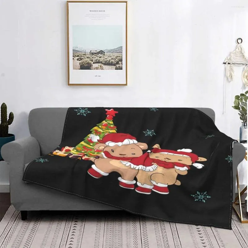 Filtar Happy Christmas Filt Bedstred Bed Plaid Rug 135 Picknick s￤ngkl￤der och omslag