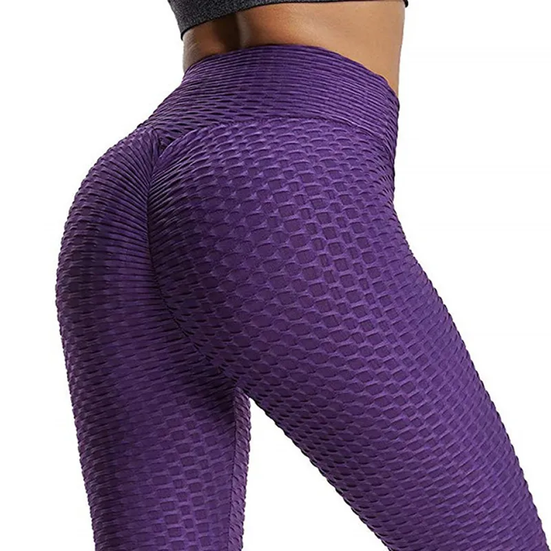 Women‘s Spandex High Waist Yoga Butt Lift Pants Anti-Cellulite Ruched  Leggings