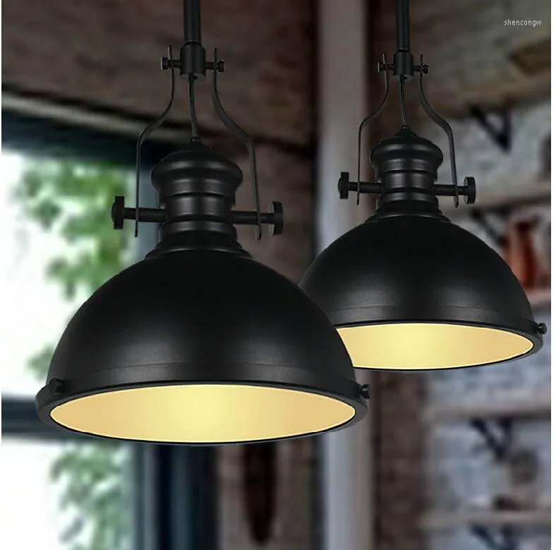 Lampy wisiorek loft vintage lampa e27 aluminium żelaza retro w północnej Europie w stylu przemysłowym Edison Lights Single