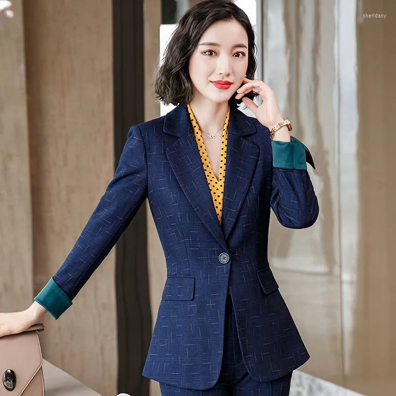 Pantalon deux pièces pour femmes veste de printemps 2 pièces vêtements de  travail Style coréen Blazer ensemble vêtements professionnels femmes tenue