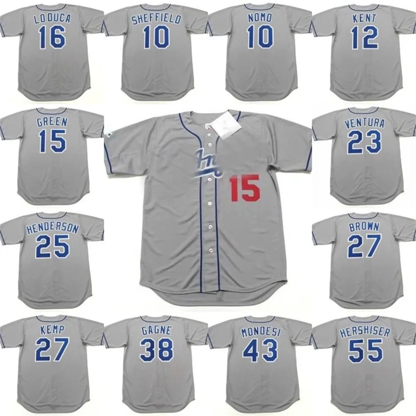 Glavintage La Jerseys 55 Orel Hershiser 34 Fernando Valenzuela 32 Sandy Koufax 6 Steve Garvey 23 Kirk Gibson 16 Hideo Nomo 10 Cey White Grey