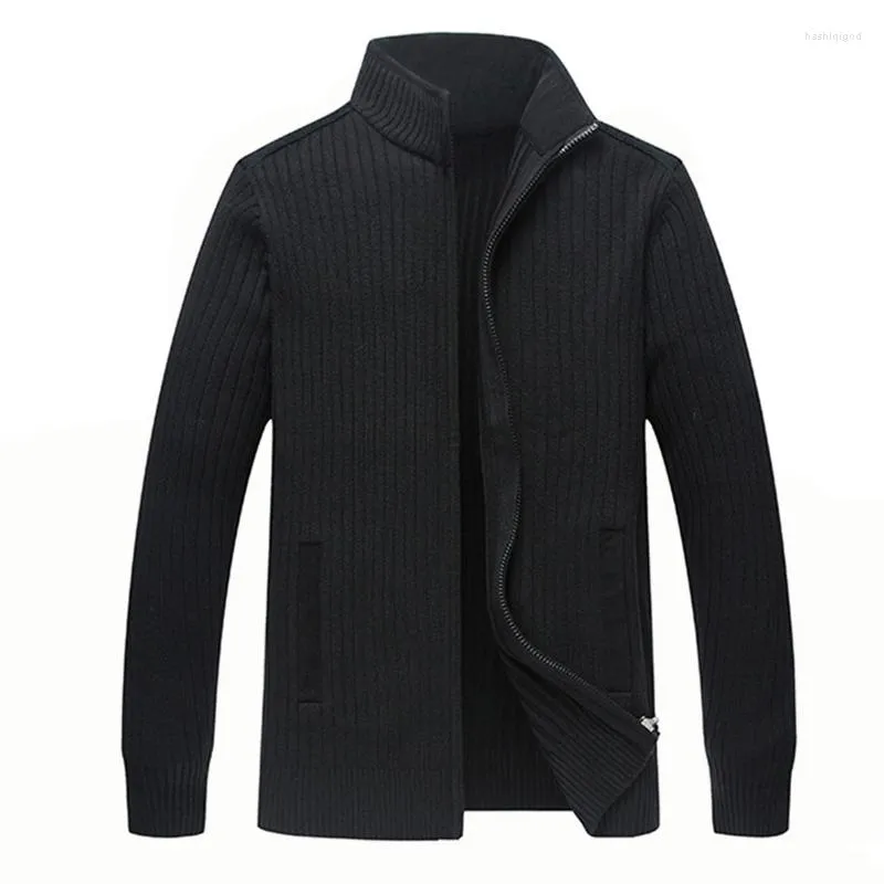Men's Sweaters Men's Winter Merino Wool Men Big Size 4XL Mens Warm Hand Knit Zipper Cardigan-male Solid Casual Clothing